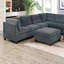 1 repose-pieds en tissu de chenille gris