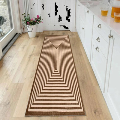 Runner Striped 60cm X 220cm Area Rug