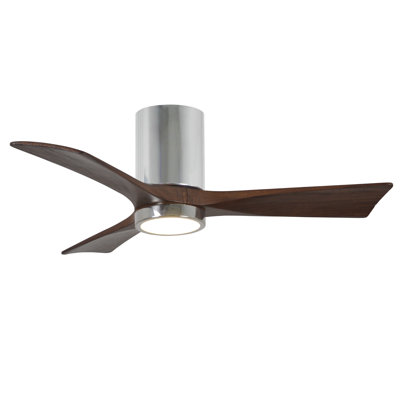 42"" Irene 3-Blade Hugger Ceiling Fan with Wall Remote and Light Kit -  Matthews Fan Company, IR3HLK-CR-WA-42