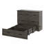 Armoire lit escamotable double avec station de charge, lit plateforme pliable multifonctionnel avec 1 grand tiroir de rangement pour chambre d'amis, petite chambre, gris rustique-1948432529-1948432528