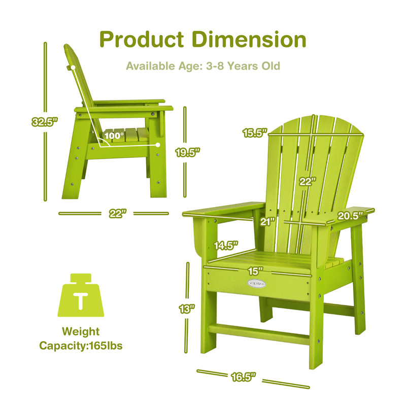 Chaise Adirondack en bois, Vert