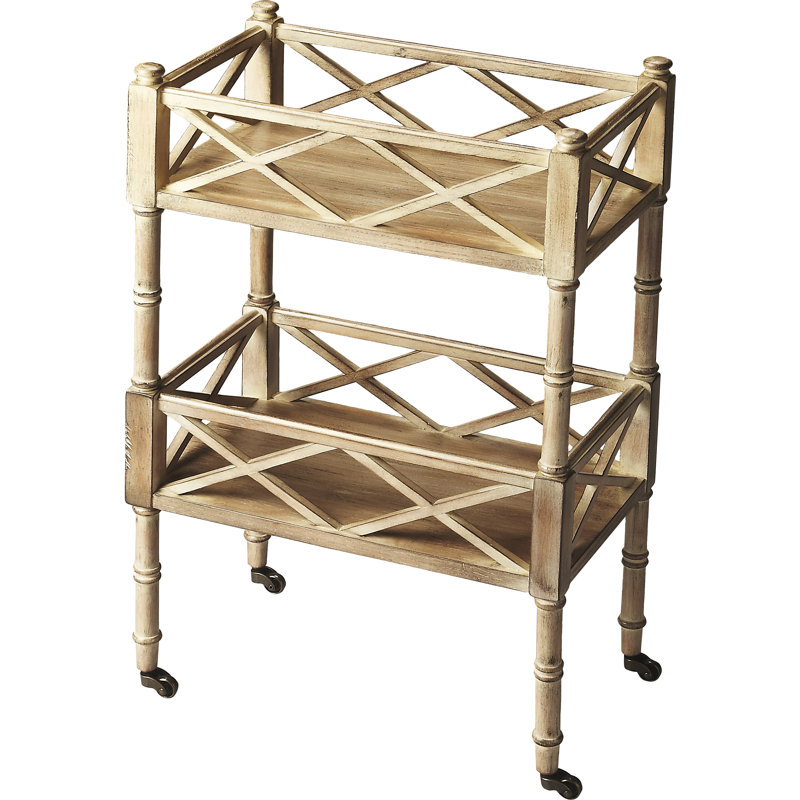 Wood Bar Cart, Driftwood