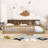 Keidi Twin XL Wooden Floor Bed with Built-in Storage and USB Charging Ports-809676552