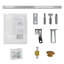 Porte de grange coulissante en panneau de fibres à densité moyenne noyer blanc 2 panneaux de 84 po x 62 po avec quincaillerie