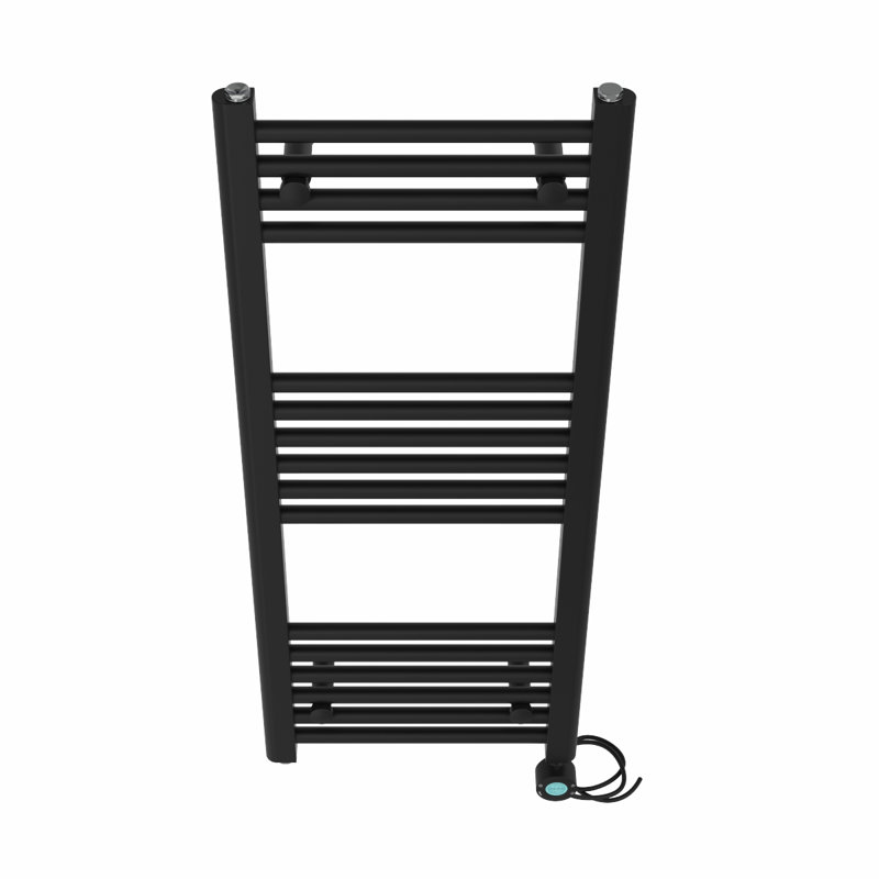 Artana Straight Towel Rail Heated Towel Rails, 100cm H x 40cm W x 3cm D, Black