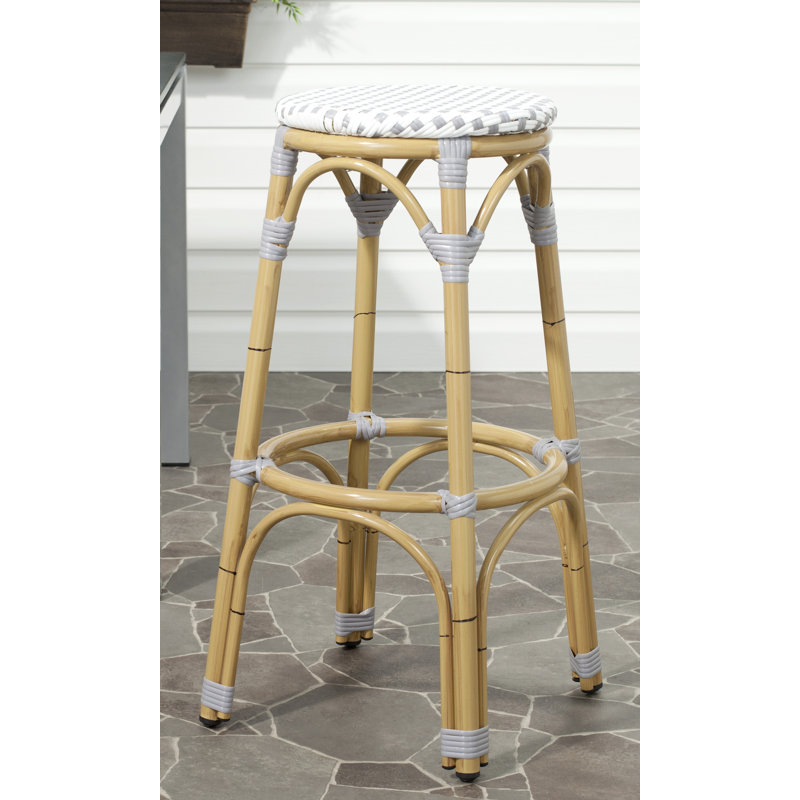 Outdoor Charley Bar Stool, Grey/White