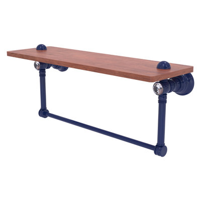 Carolina Crystal Floating Shelf with Towel Bar