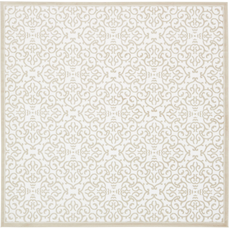 Anah Damask Indoor Rug, Square 8'