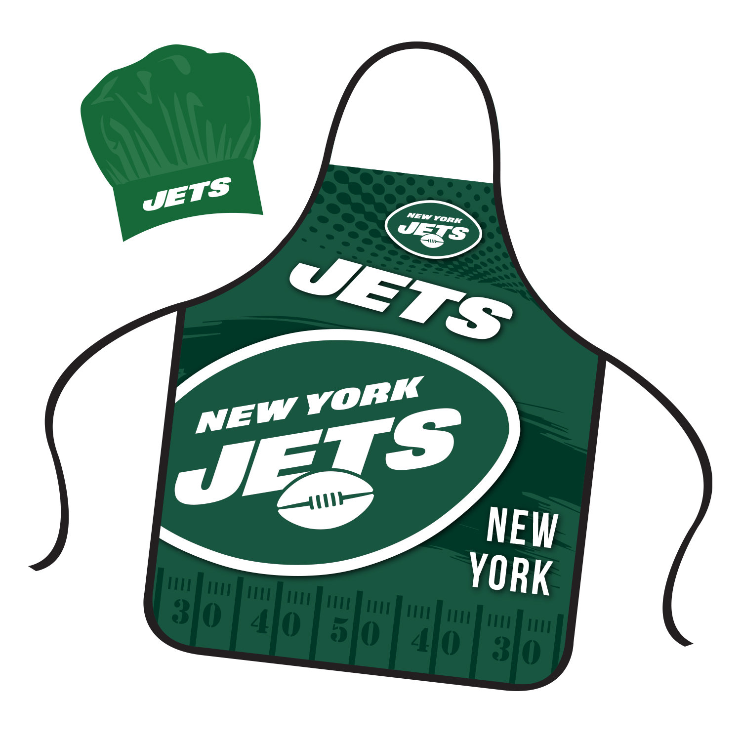 NFL Licensed Barbecue Apron Tailgating Apron and Chef's Hat Set