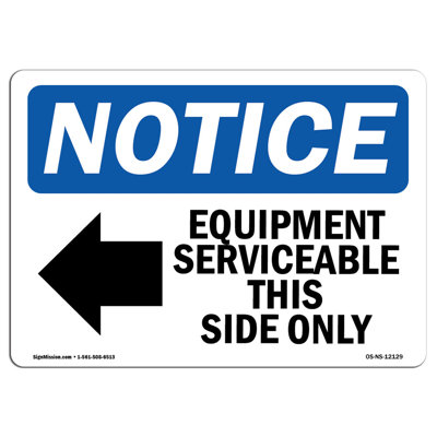 Equipment Serviceable This Side Sign with Symbol