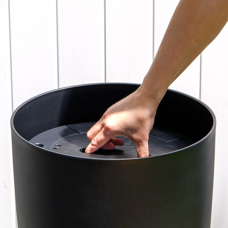 Grand pot de fleurs Solace - noir, paquet de 3 (toutes les tailles), 16in/22in/28in, Noir, 3