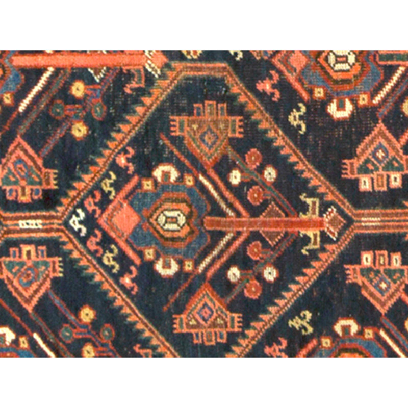 High-Quality Hand-Knotted Navy And Ivory Area Rug
