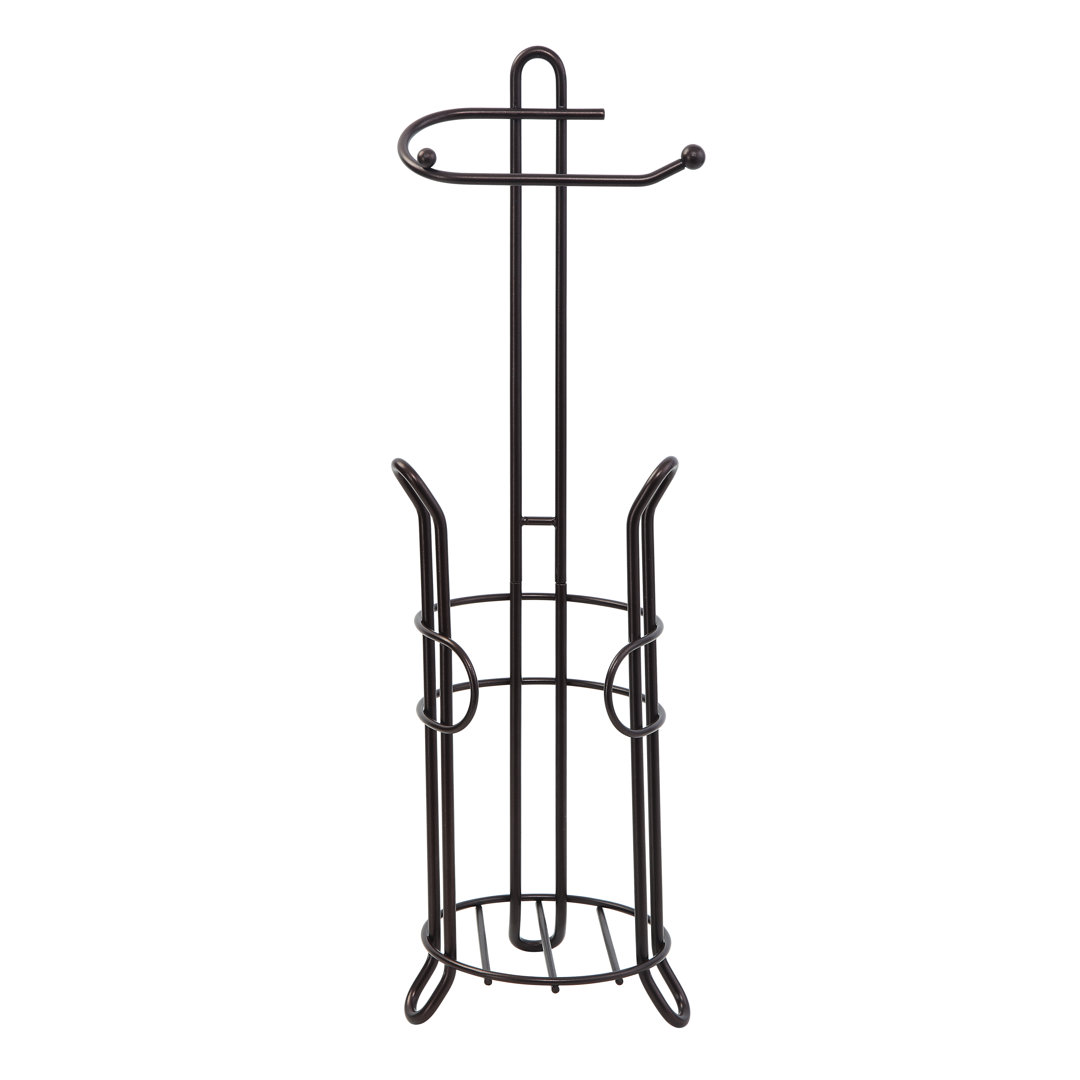 Bathroom Toilet Tissue Paper Roll Storage Holder Stand with Reserve Area for Mega Rolls SunnyPoint 