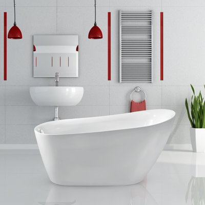 63'' x 29.5'' Freestanding Soaking Acrylic Bathtub