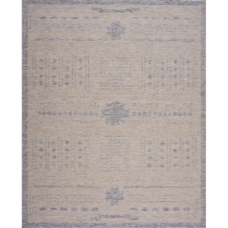 Bellanova Geometric Beige & Gray Indoor / Outdoor Area Rug, Rectangle 5'3" x 7'3"