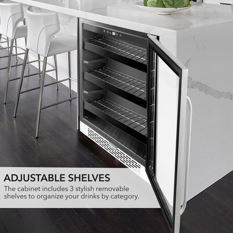 Whyter 24" width 182 Cans Stainless Steel Beverage Refrigerator with Digital Control