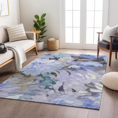Tapis floral intérieur / extérieur lavable à la machine ACN2264