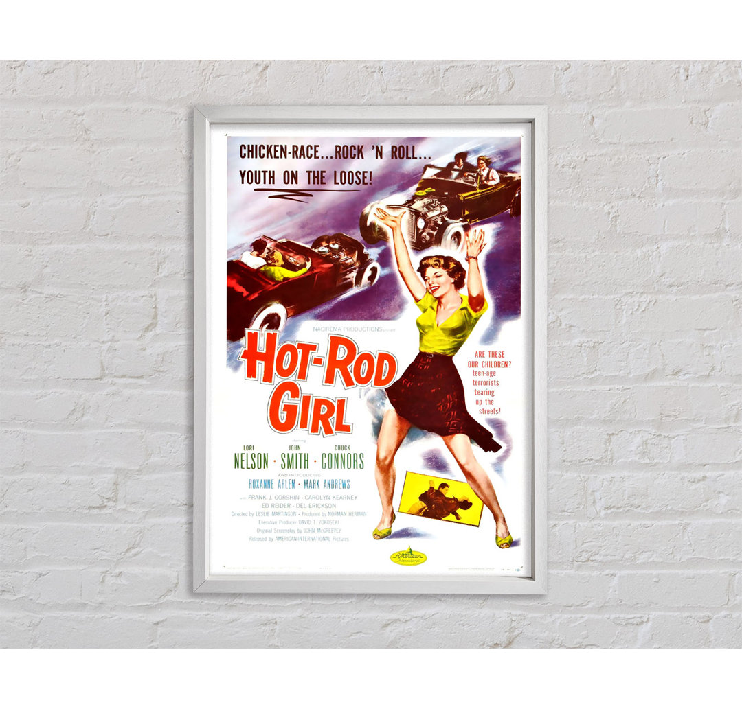 Hot Rod Girl Poster 1 - Einzelbildrahmen Kunstdrucke auf Leinwand