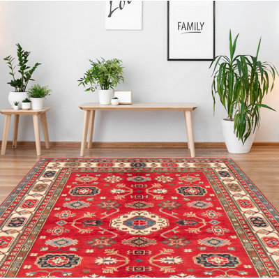 Maleaha One-of-a-Kind 5'6" X 7'6" New Age Wool Area Rug in Red