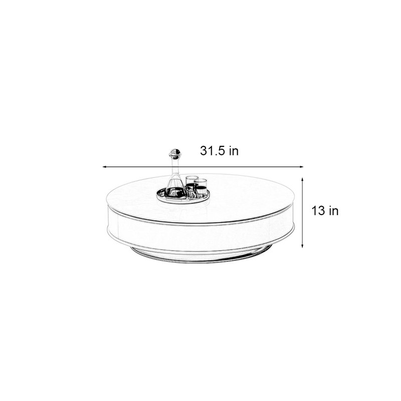 Table basse ronde moderne en marbre de luxe moderne, H 13 po x L 31,5 po x l 31,5 po