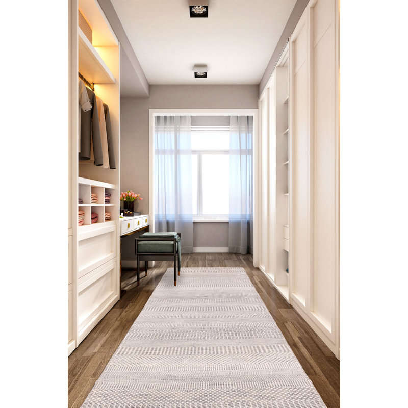 Tapis gris ombre en soie Finest 2 pi 6 po x 8 pi 1 po
