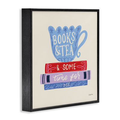 Livres Tea Time For Me, giclée encadrée, conception par Becky Thorns