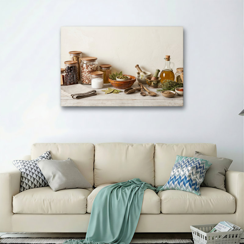 «Kitchen Spices», reproduction d'art sur toile, ensemble de 1, 28"H x 40"W, Toile tendue