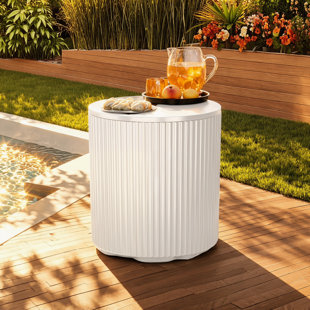 Cooler Patio Bar Table, Outdoor Ice Bucket Cooler Side Table, 2 In 1 Portable Patio Ice Bucket For Parties Beach Picnics