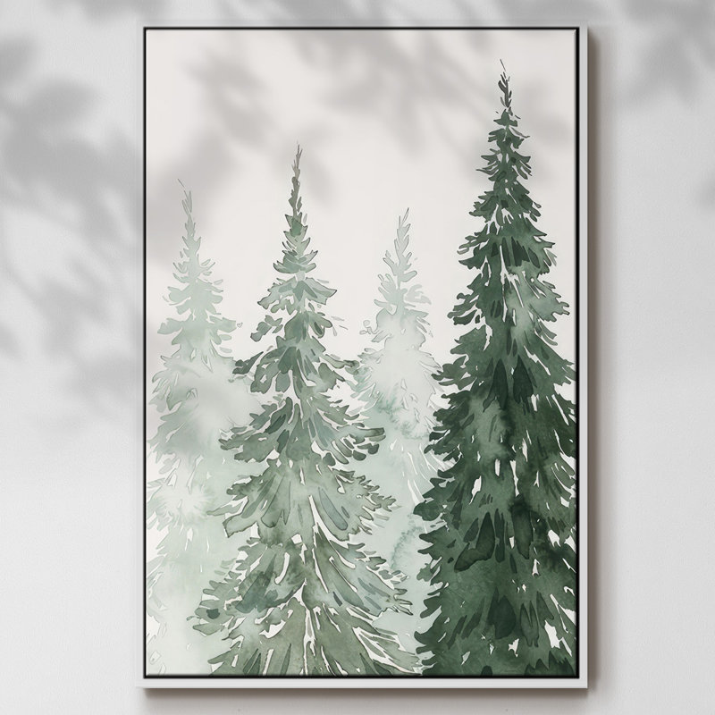 Taillis d'hiver délavé I, Cadre blanc, H 37 po x l 25 po x P 1,5 po