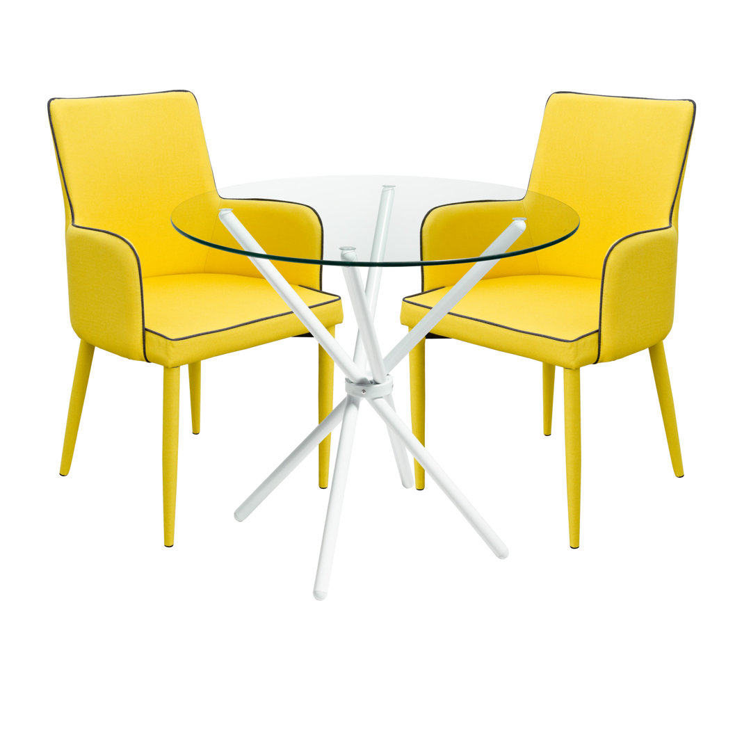 Brosnan Circular Dining Set with 2 Chairs