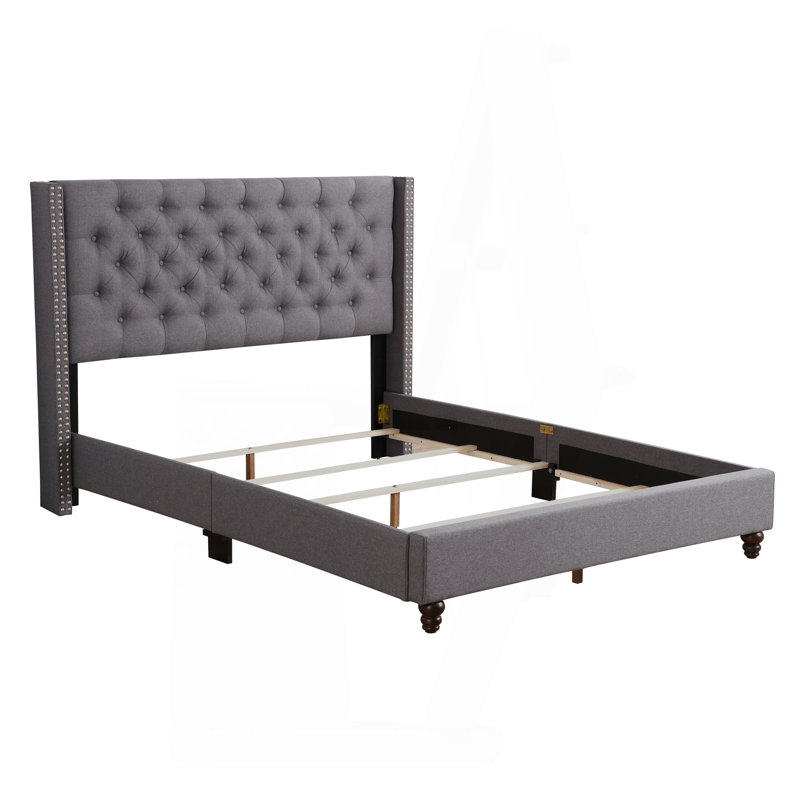 Elegant Gray Full Upholstered Bed