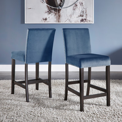 Espresso Finish Velvet 26" Counter Stool
