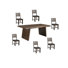 Chaliyah Acacia Solid Wood Top Double Pedestal Base Dining Set