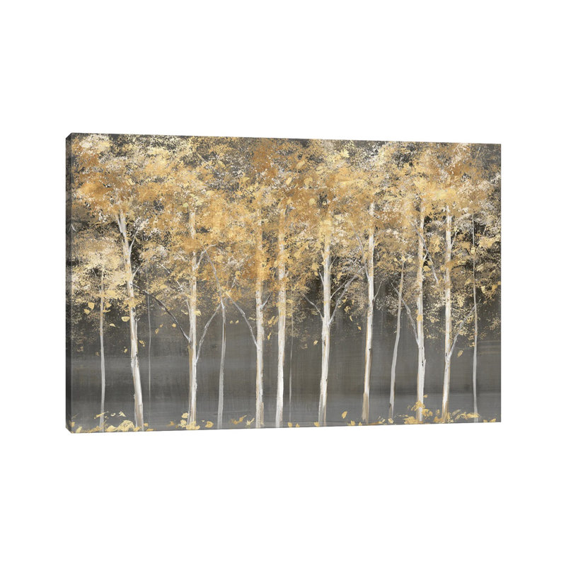 Golden Forest Light - Giclée sur toile tendue avec châssis