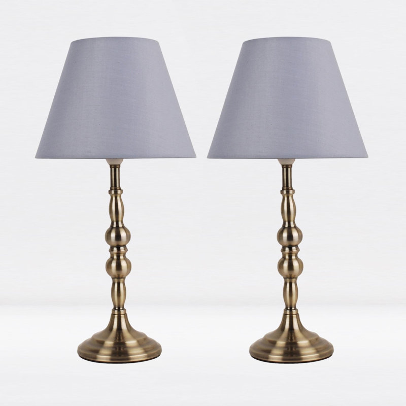 Lasley Metal Table Lamp, Antique Brass, Grey
