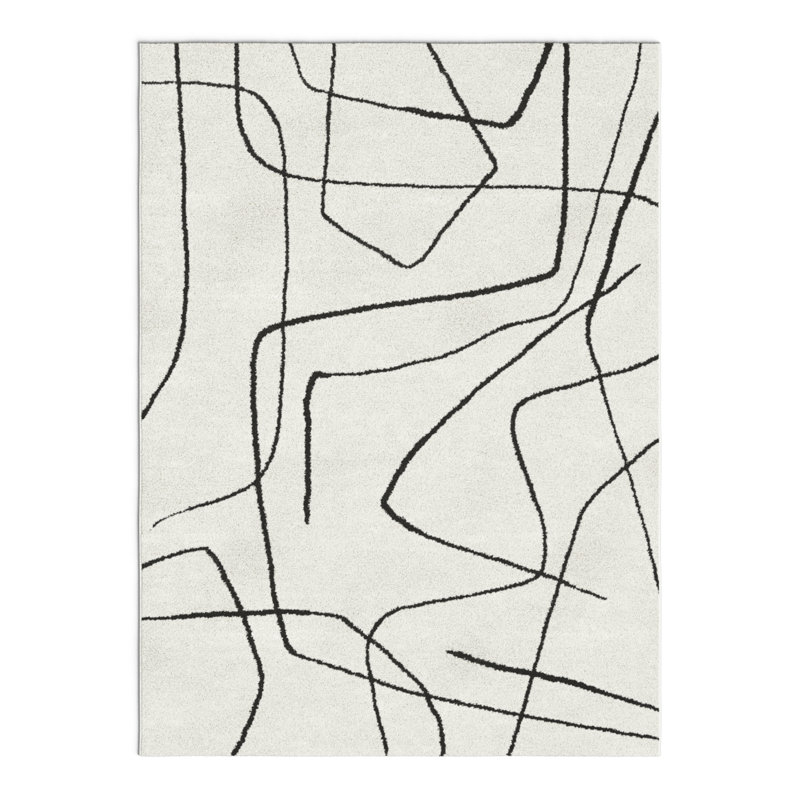 Goodrow Abstract Indoor Rug, Rectangle 5'3" x 7'