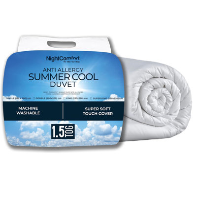 NightComfort Summer Cool 1.5 Tog Anti Allergy Microfibre Duvet