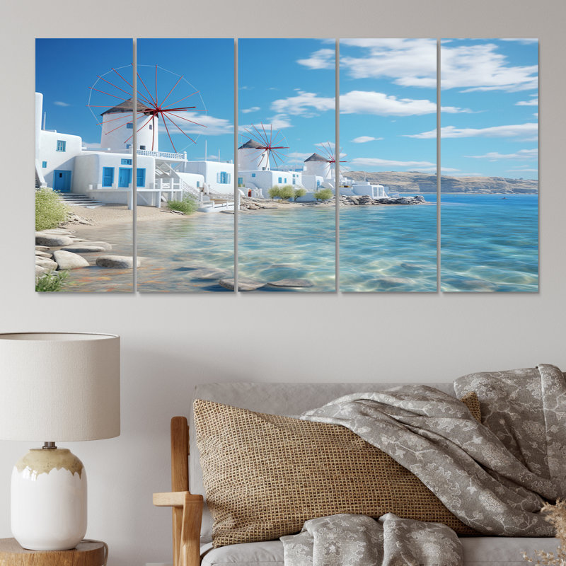 Grèce, sérénité à Mykonos - Grèce, ensemble d'art mural en métal