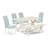 6 Piece Dining Table Set Contains a Rectangle Dining Room Table with X-Legs and 4 Baby Blue Linen Fabric Parson Chairs with a Bench, linen white-225785707-165855980-165855952