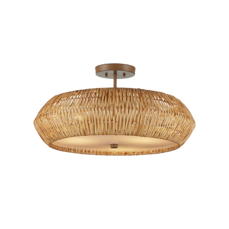 Antibes Semi-Flush Mount, Khaki, Natural