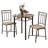 Berty 3 - Piece Dining Table Set, Small, 30" Round, Kitchen, Metal, Laminate, Brown Marble Look