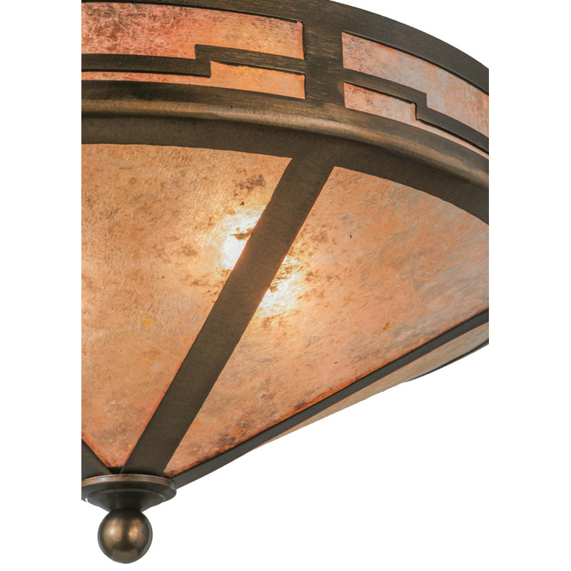 Plafonnier semi-encastré géométrique 16 po 2 lumières unique