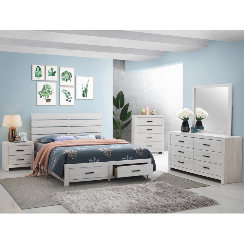 Grand lit plateforme avec rangement Bridgeview