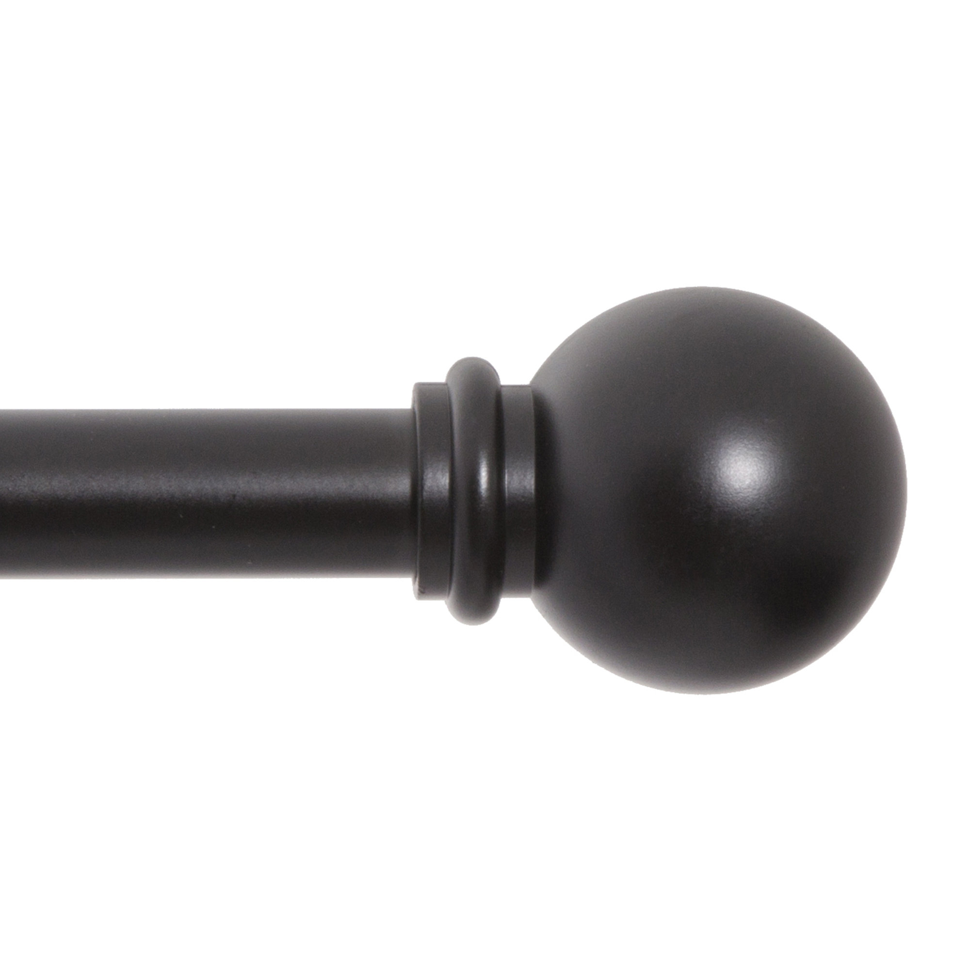 Wayfair Basics Ball End Single Curtain Rod, 28-48" or 48-86" Adjustable Length, 5/8" Dia. Steel, 48" - 86" , Black