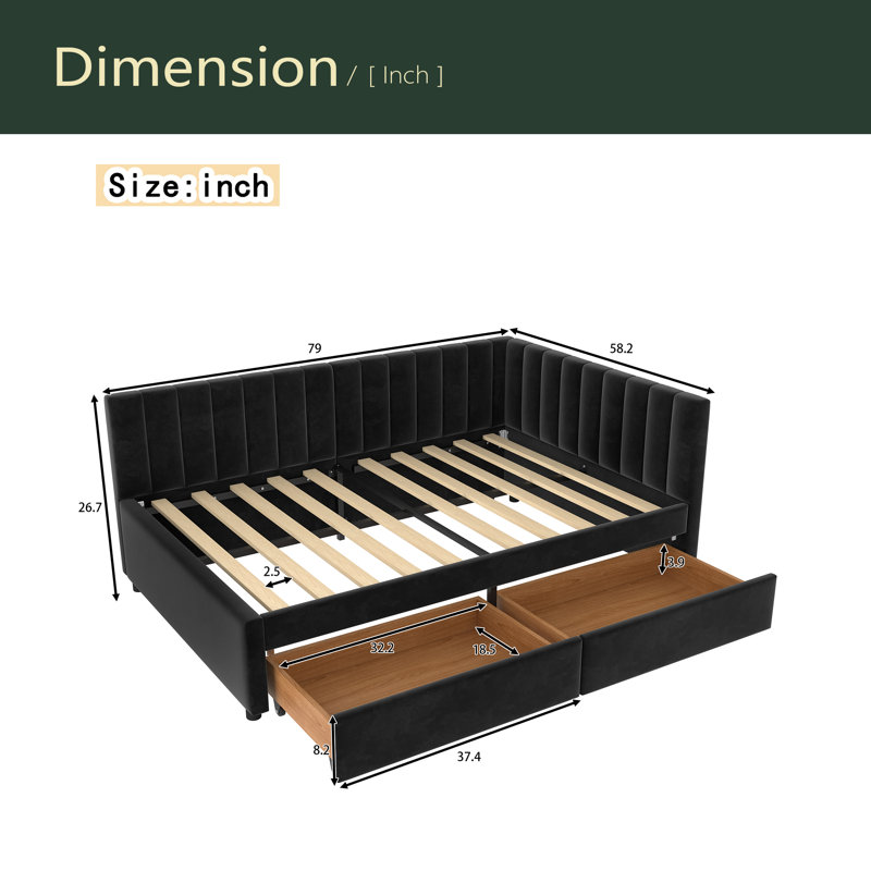 Full Size Daybed With Storage Drawers