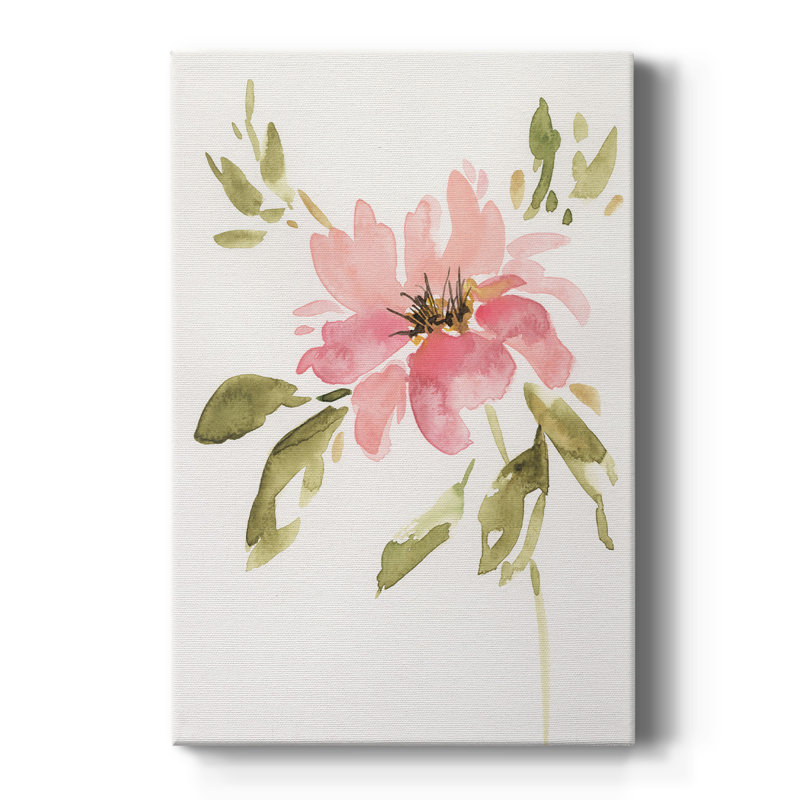 Une fleur rose II - impression sur toile seulement - non encadrée, H 27 po x l 18 po