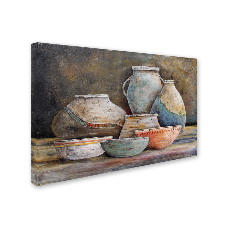 « argile potter still life 1 », reproduction d’impression sur toile tendue, H 30 po x l 47 po