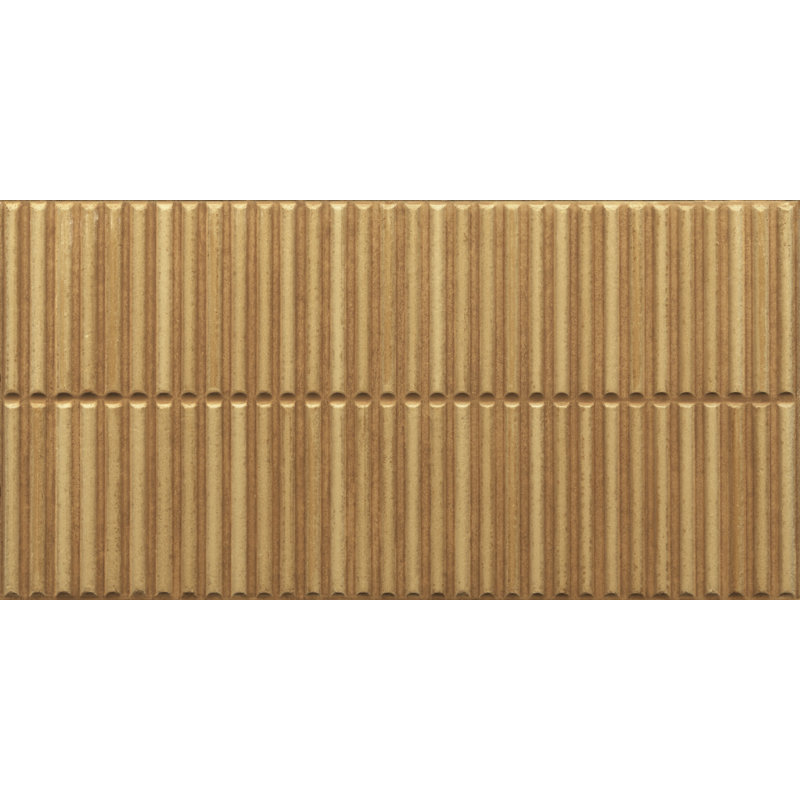 Stripes 12x24 Fluted 3D Porcelain Wall Tile – Ribbed Textured Modern Tile, Mustard