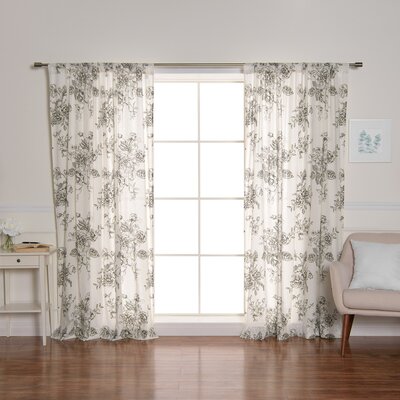 Reamstown Rose & Wildflower 100% Cotton Floral Semi-Sheer Rod Pocket Single Curtain Panel -  Lark Manorâ¢, 34CD2F1580E3485F839F926DDCE457FF