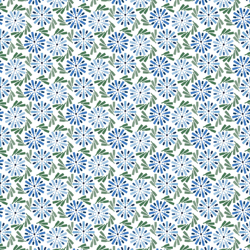 Fruit of Wine 10' L x 24" W Wallpaper Roll, Blue, Non-pasted